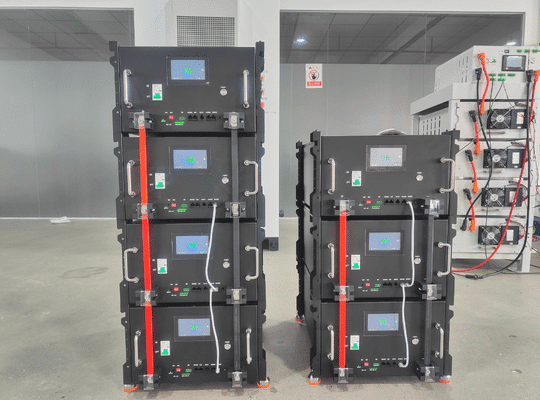 Rakour Energy | LiFePO4 Battery & Energy Storage System Manufacturer — HV & LV Series 51.2V LiFePO4 rack battery installed in a residential solar energy storage system